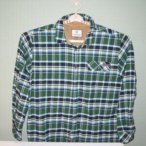 Legendary Whitetails Green Blue Flannel Button Down Shirt XL
